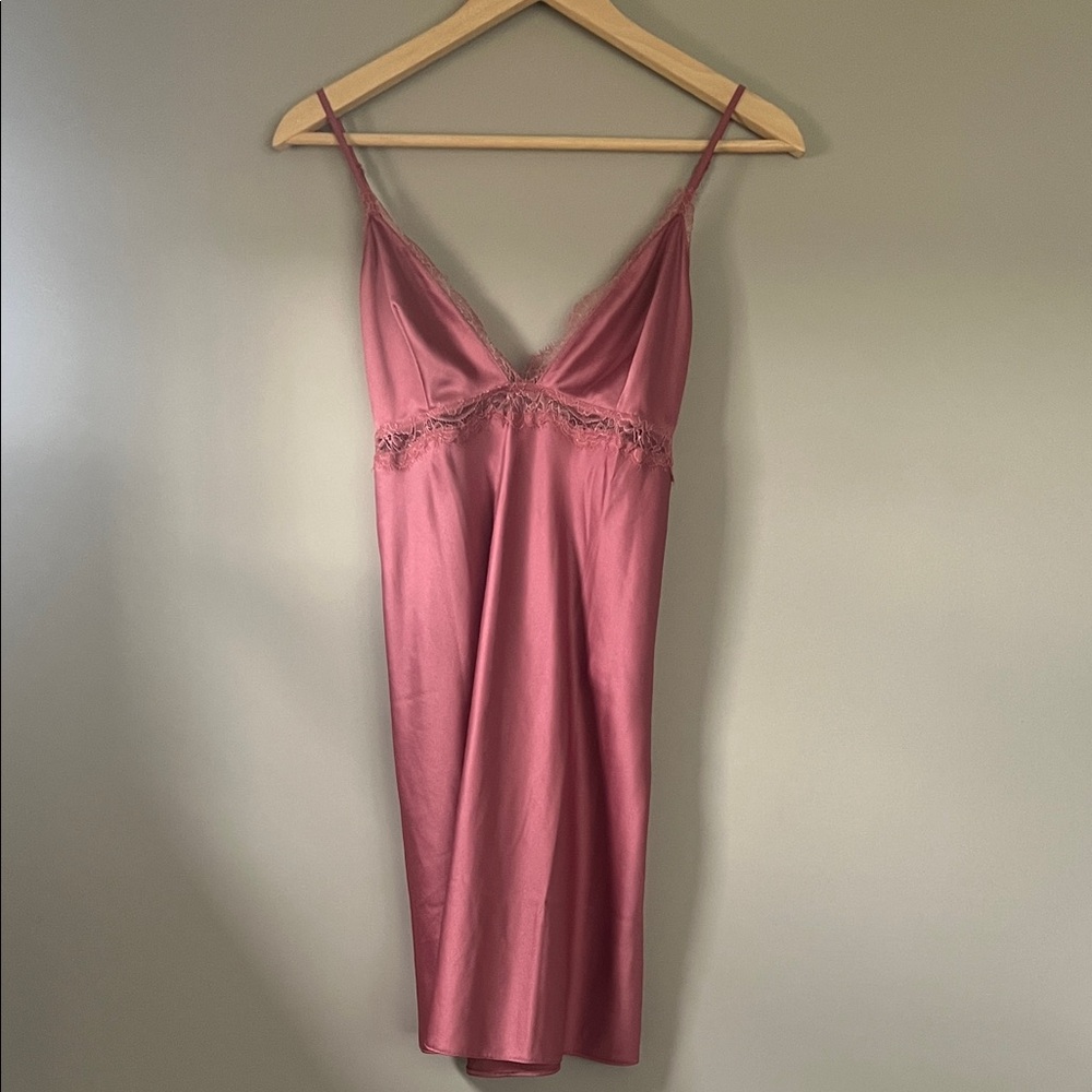 Elegant Pink Satin Slip Dress